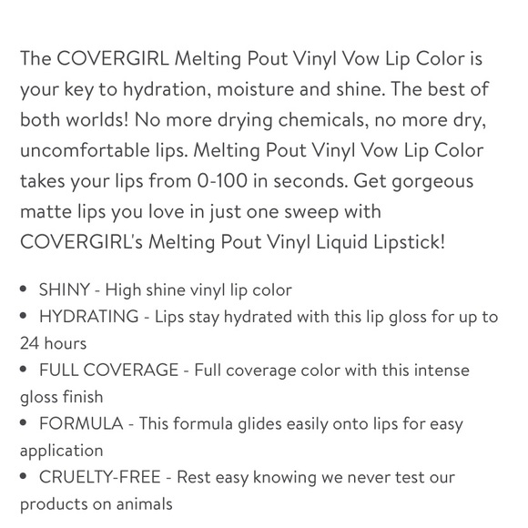 COVERGIRL: Melting Pout Vinyl Vow Liquid Lipstick Bundle(2):Own It & Get Into It - Picture 4 of 6